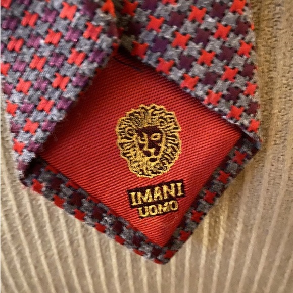 Imani Umo Red and Gray Men's Tie - Picture 3 of 7